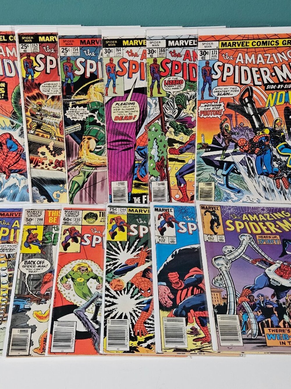 Amazing Spider-Man Lot of 12 #145-263 Bronze Age Marvel Comics Mid-Grade 1970s